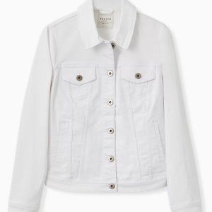 Torrid White Cropped Jean Jacket! 1Xl